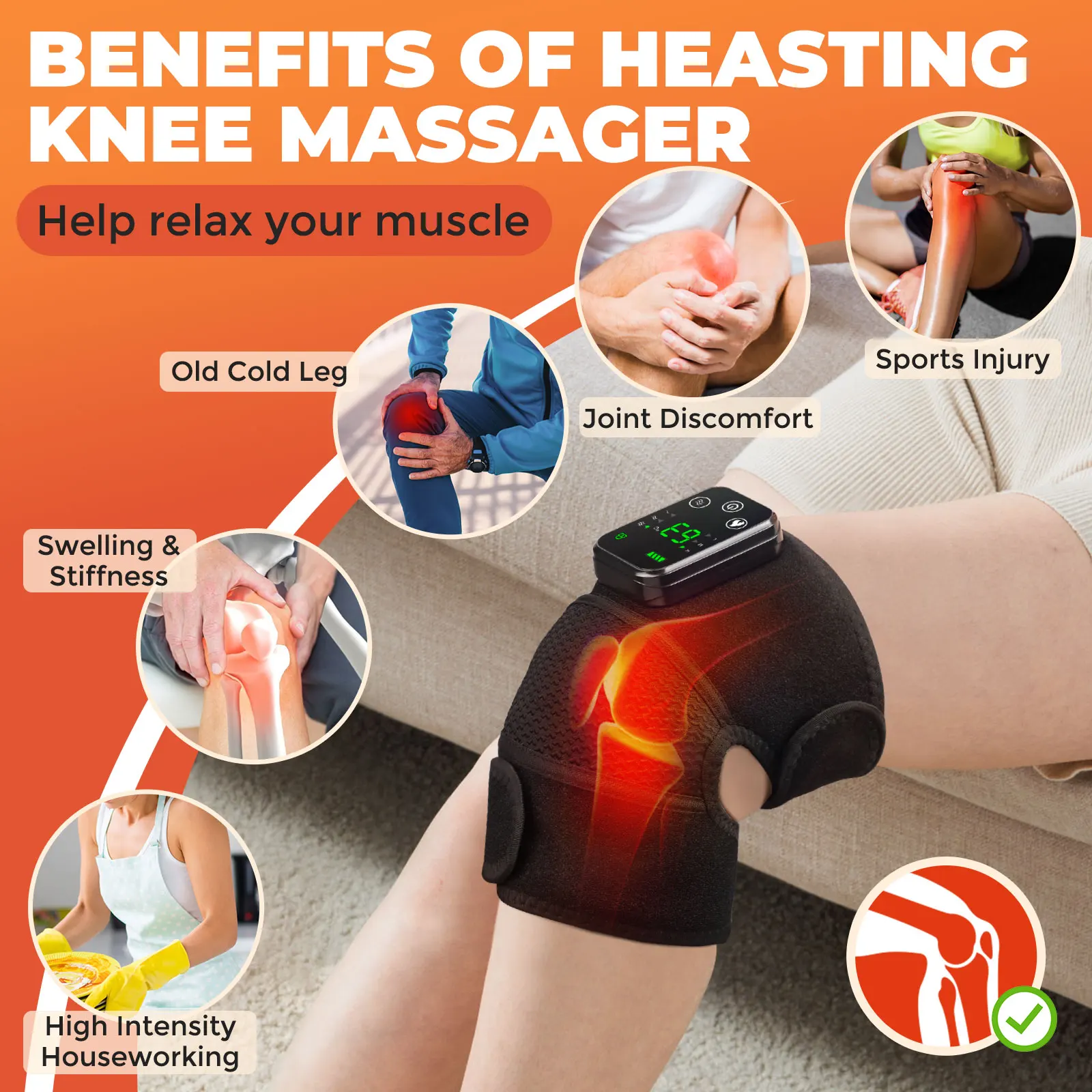 Compress Vibration Therapy Smart Heated Massager - Image 2