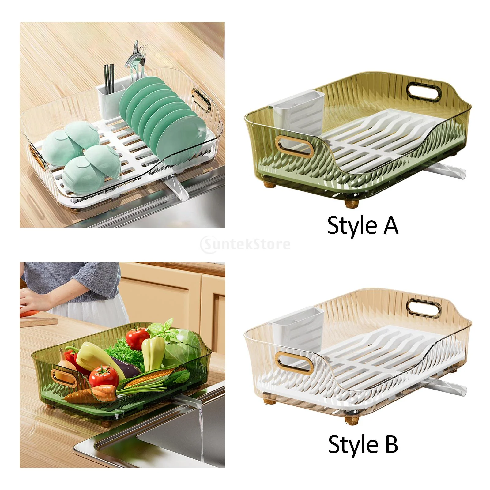 Kitchen Space Saving Dish Drainer Vegetable Basket - Image 3