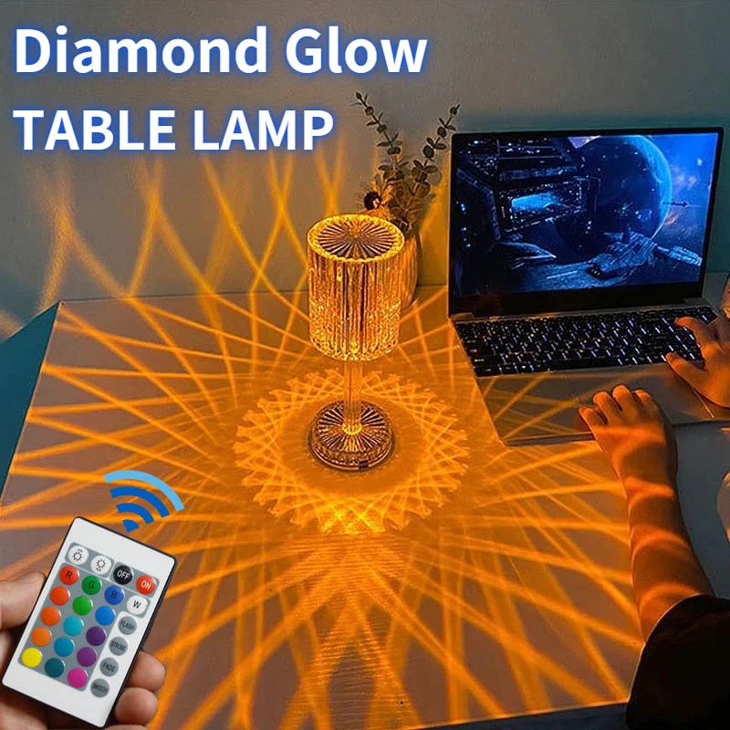 Diamond Glow Acrylic Touch Table Night Lamp - Image 3