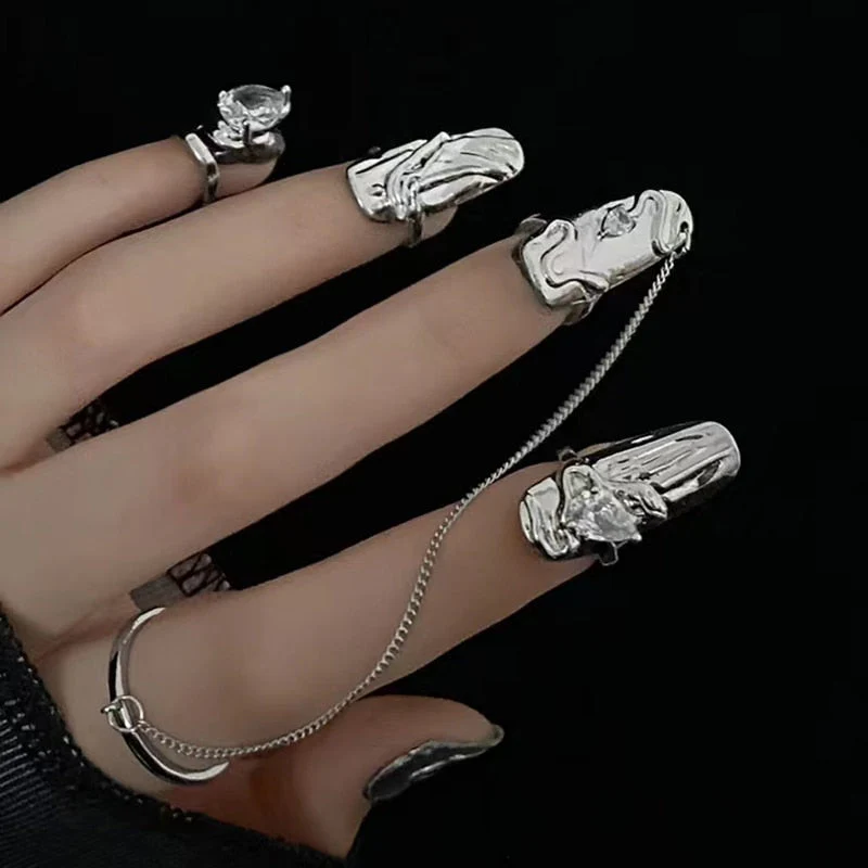 Creative Gothic Metal Nail Rings - Image 3