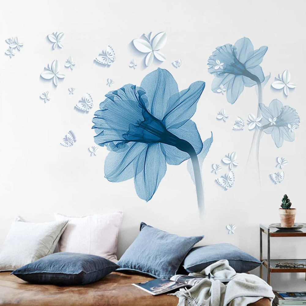 Modern Blossom Lotus Self-Adhesive Wall Sticker - Image 1