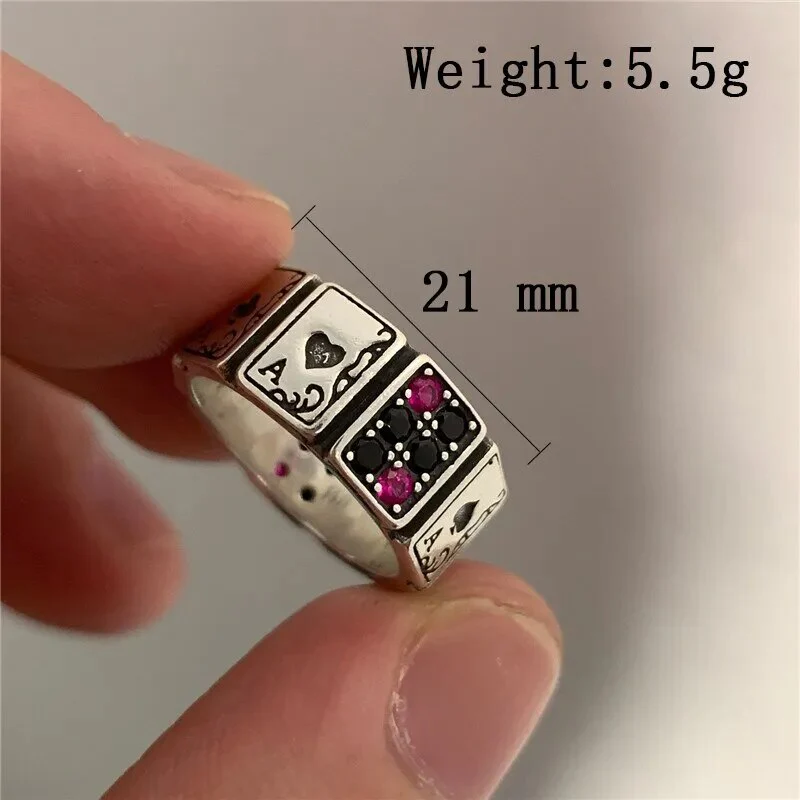 Adjustable Playing Cards Open Cuff Rings - Image 3
