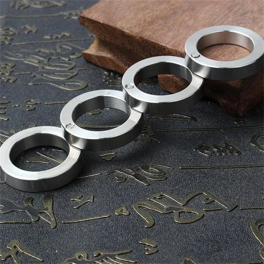 Stainless Steel Self-Defense Rotatable Foldable Ring - Image 2