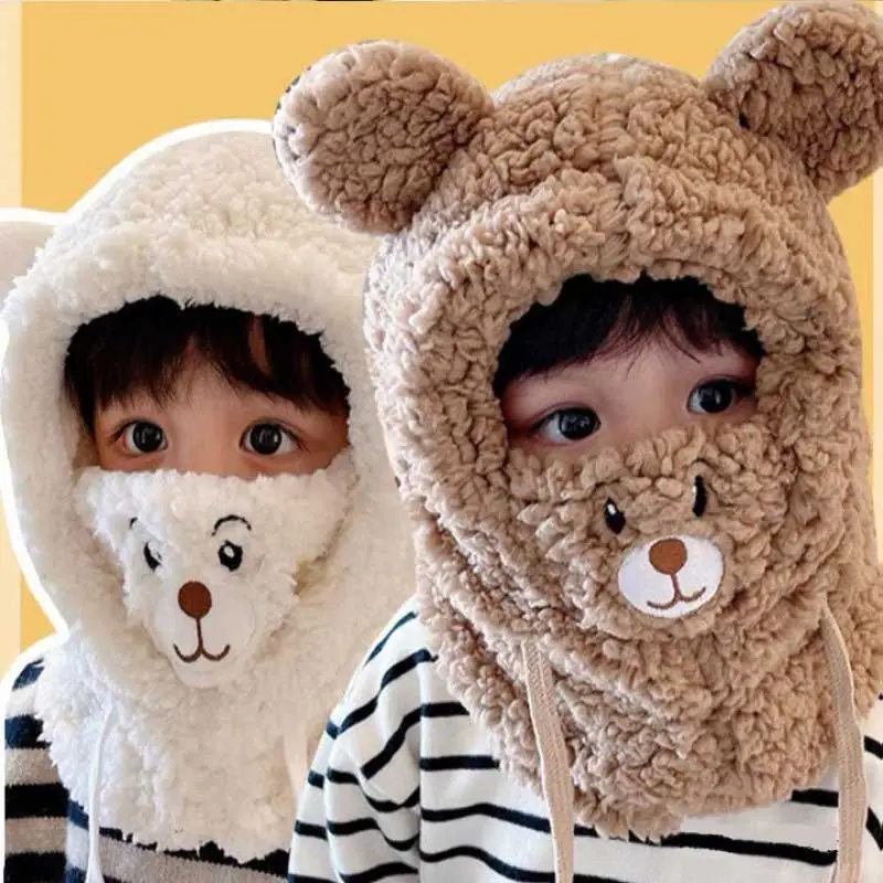 Plush Warm Bear Winter Scarf Mask - Image 3
