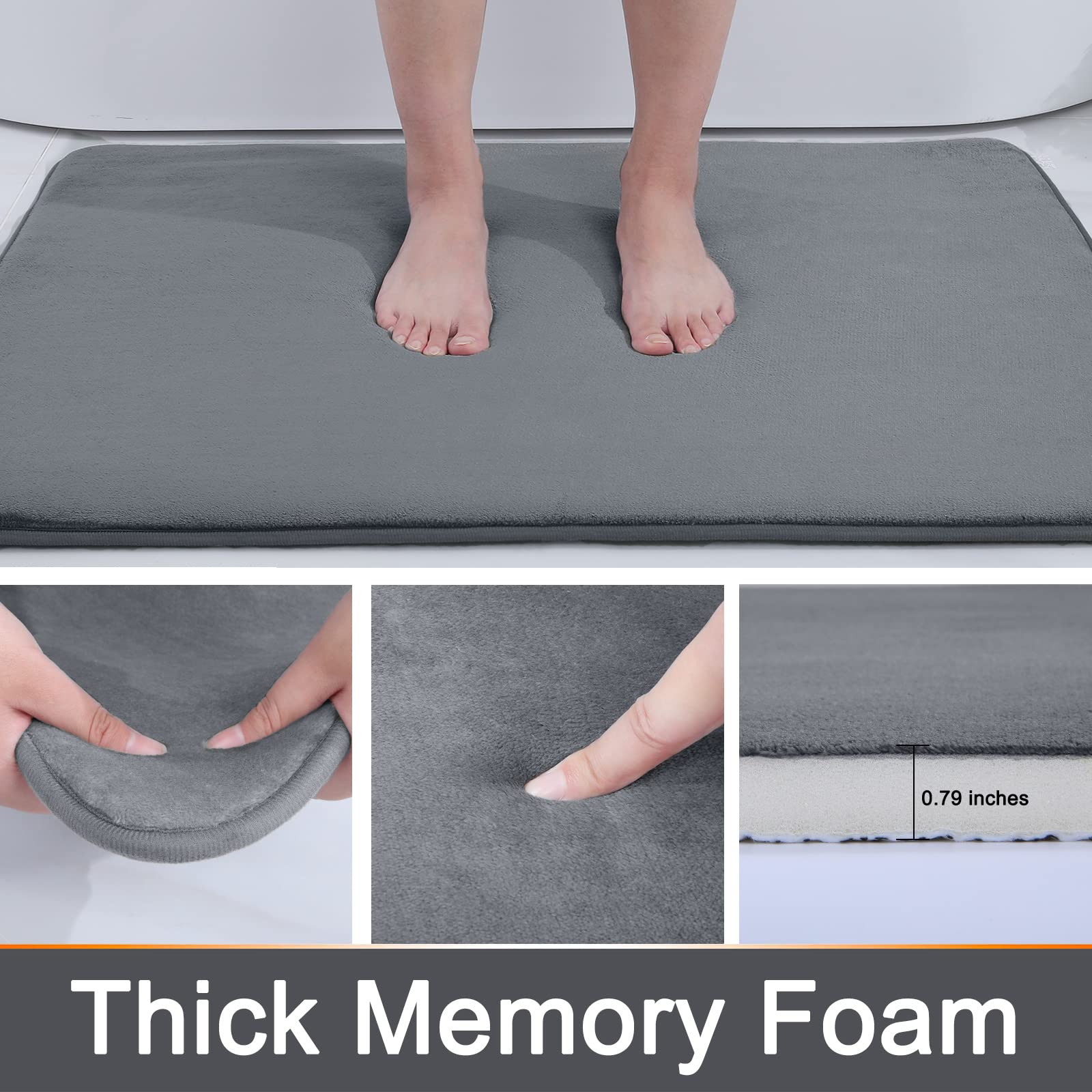 Quick Absorbent Anti Slip Memory Foam Bath Mat - Image 3