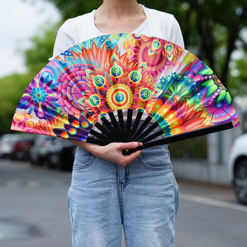 Reflective Japanese Style Folding Hand Fan - Image 2