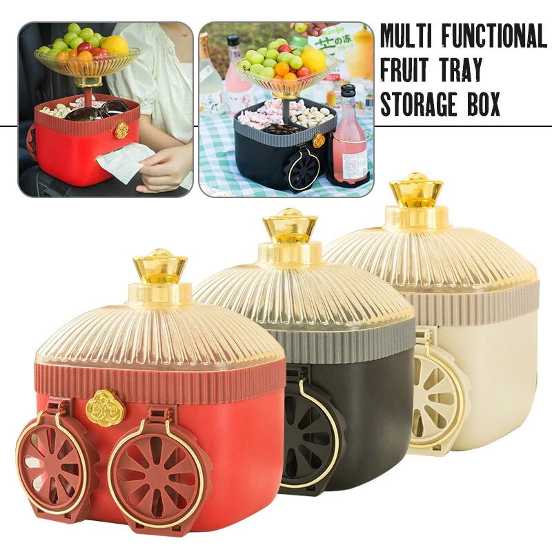 Travel Tray Portable Car Armrest Cup Holder Storage Box - Image 3