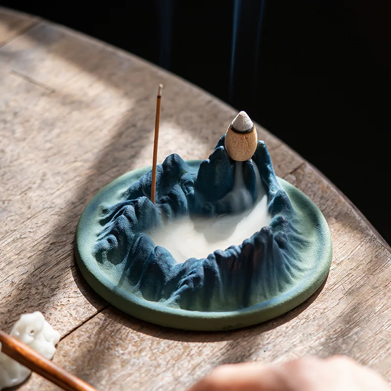 Mistic Mountain Ceramic Waterfall Incense Burner - Image 1