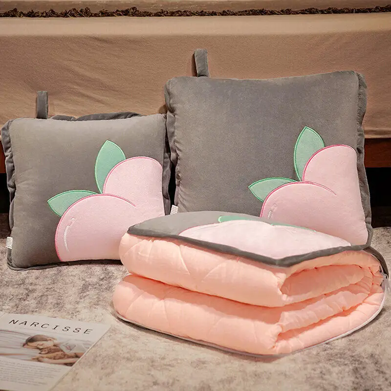 Playful Cartoon Toast Foldable Travel Pillow Blanket - Image 3