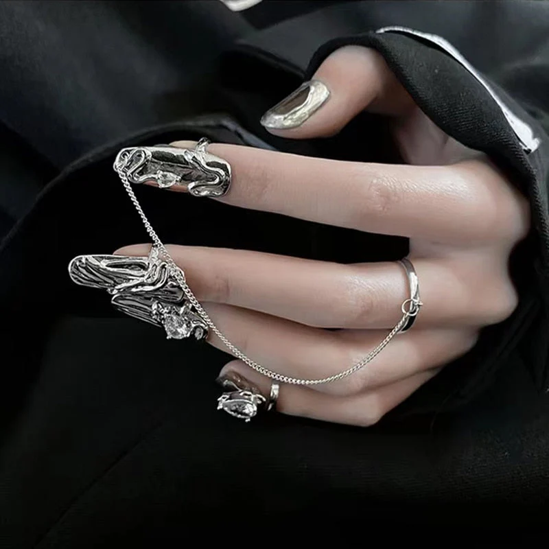 Creative Gothic Metal Nail Rings - Image 2