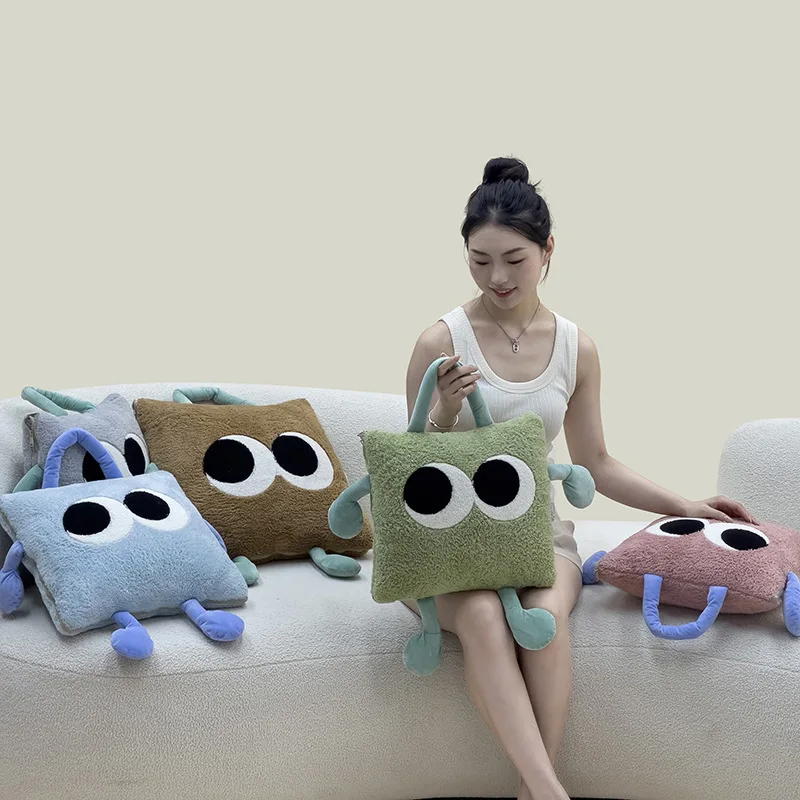 Cute Monster Portable Soft Throw Pillow Blanket - Image 3