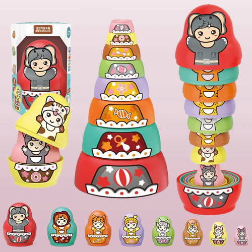 Educational Colorful Kids Matryoshka Dolls - Image 1