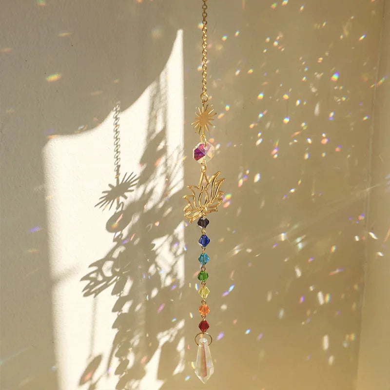 Lotus Crystal Sun Catcher Rainbow Prism - Image 2