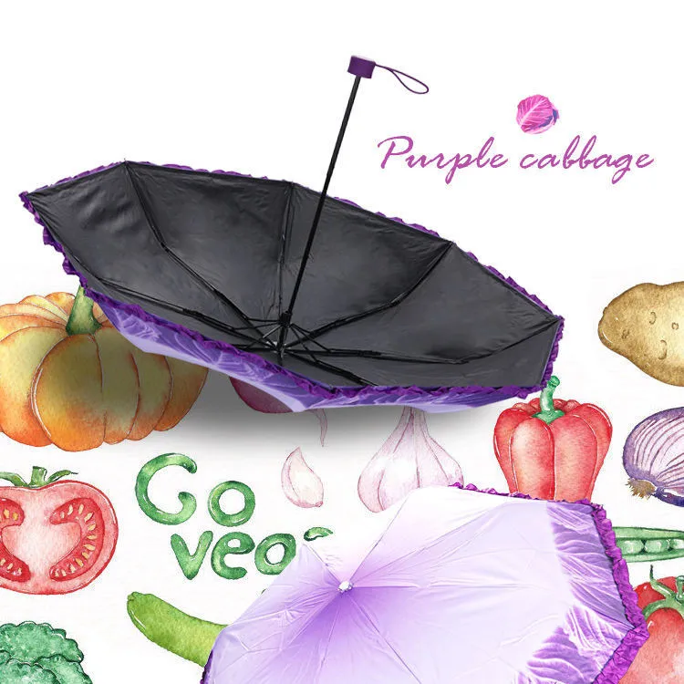 Lettuce Shaped Compact Umbrella - Image 3