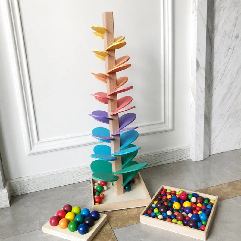 Wooden Rainbow Building Educational Toy - Image 2