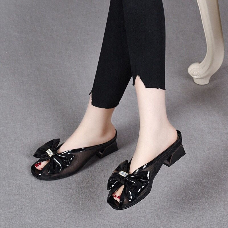 Comfy Walk Bowtie Small Sandal Heels - Image 3
