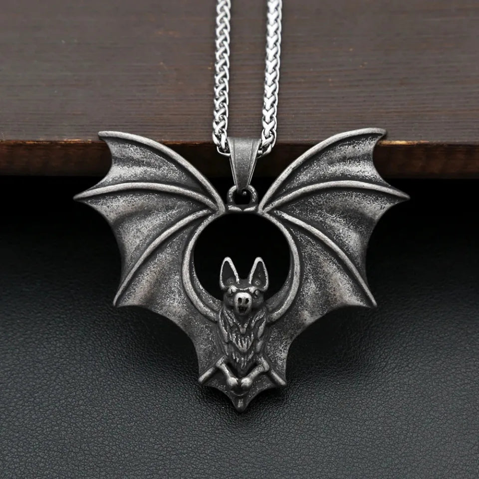Gothic Night Bat Pendant Necklace - Image 2