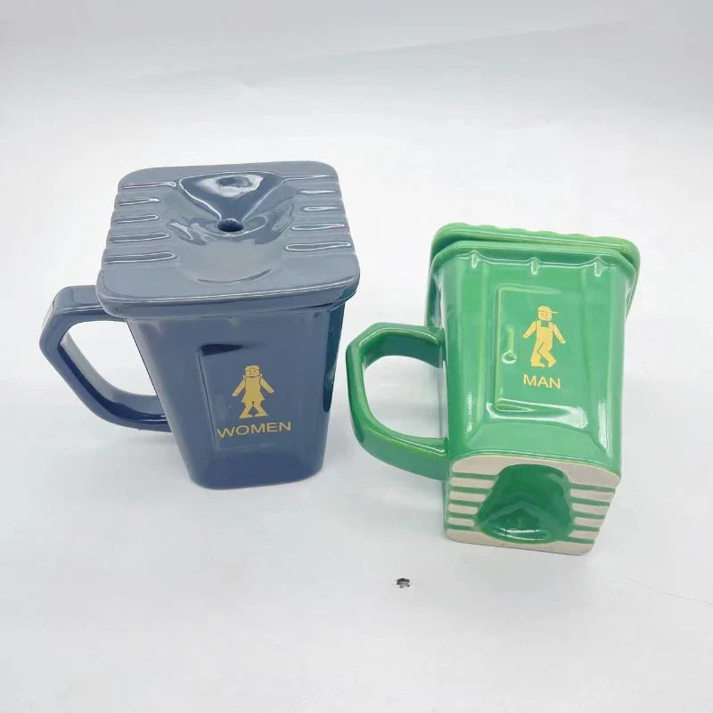 Squatting Toilet Shape Ceramic Mug - Image 2