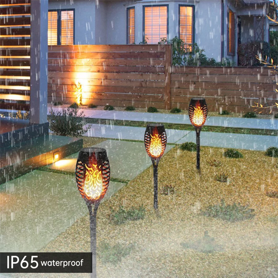 Outdoor LED Solar Artificial Flame Lamp - Image 1