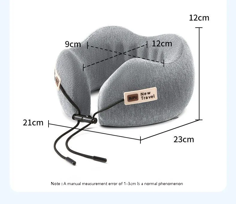 U-Shaped Memory Foam Soft Built-in  Storage Case Travel Pillow - Image 2