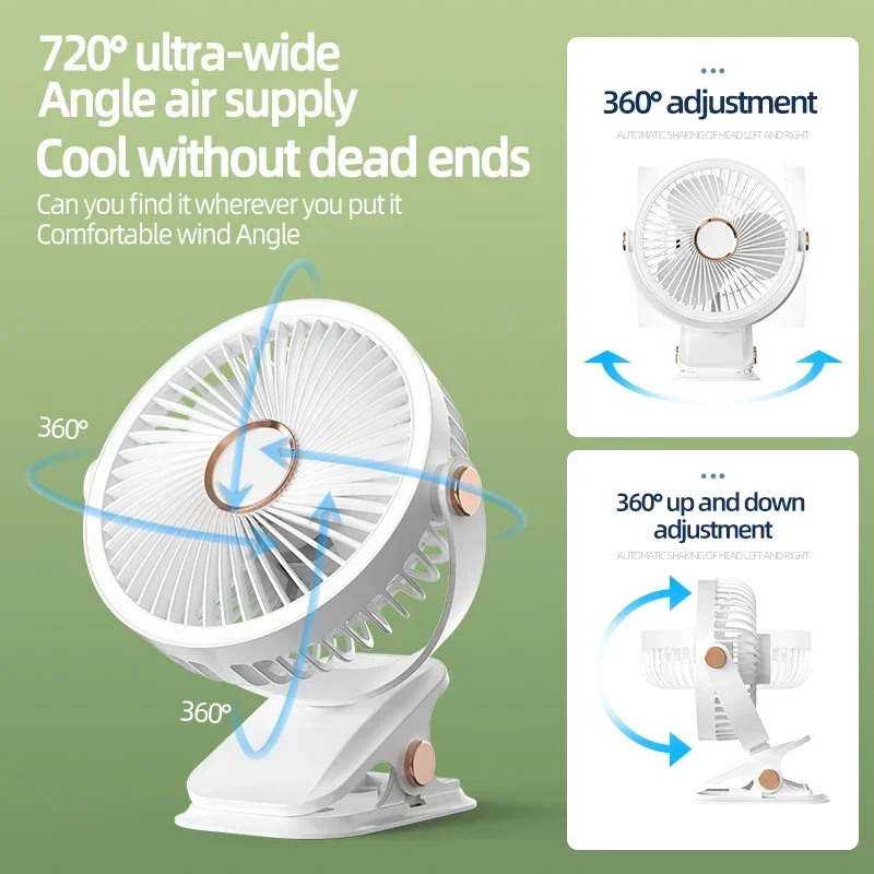 Multi-Angle Outdoor Clip-On Rechargeable Cooling Fan - Image 3