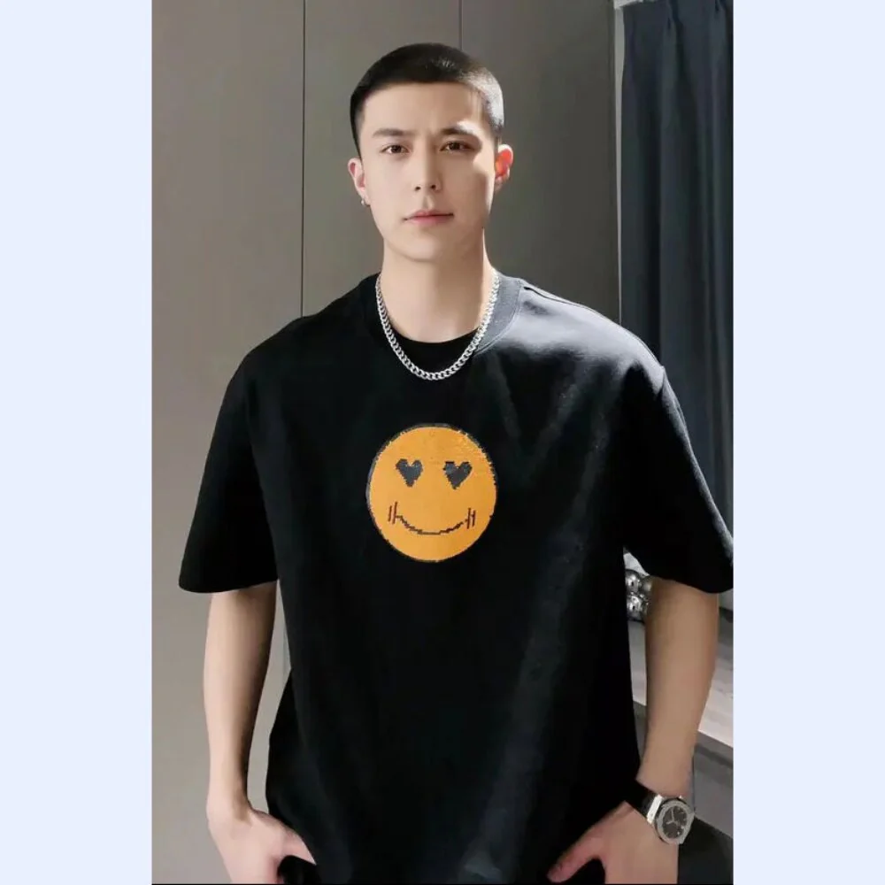 Mood Swing Smiley Face Sequin Changing Unisex T-Shirt - Image 3