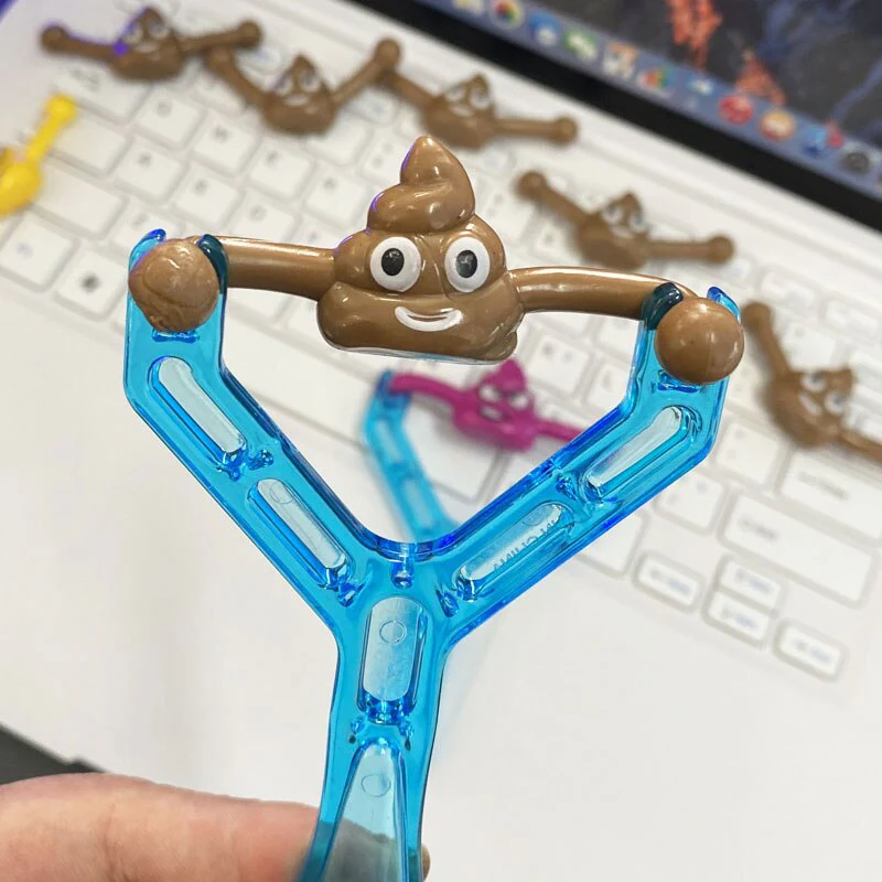 Elastic Poop Emoji Slingshot Toy - Image 1