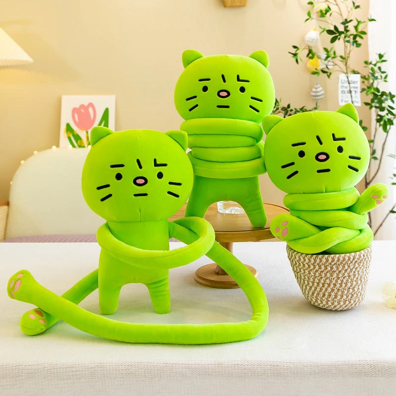 Green Cat Plush Toy Pillow - Image 1