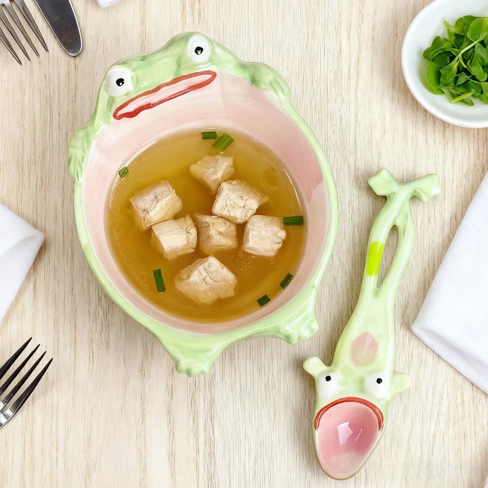 Frog Shape Ceramic Dining Bowl Set - Image 2