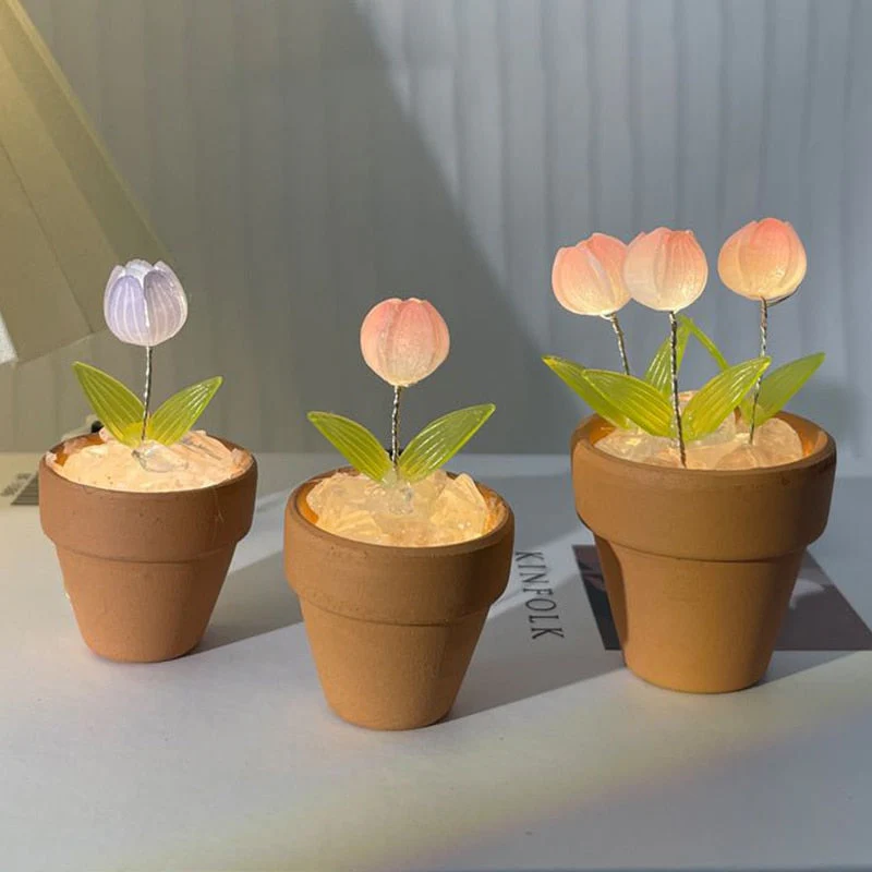 Creative DIY Rose Glow Night Lamp Decor - Image 1
