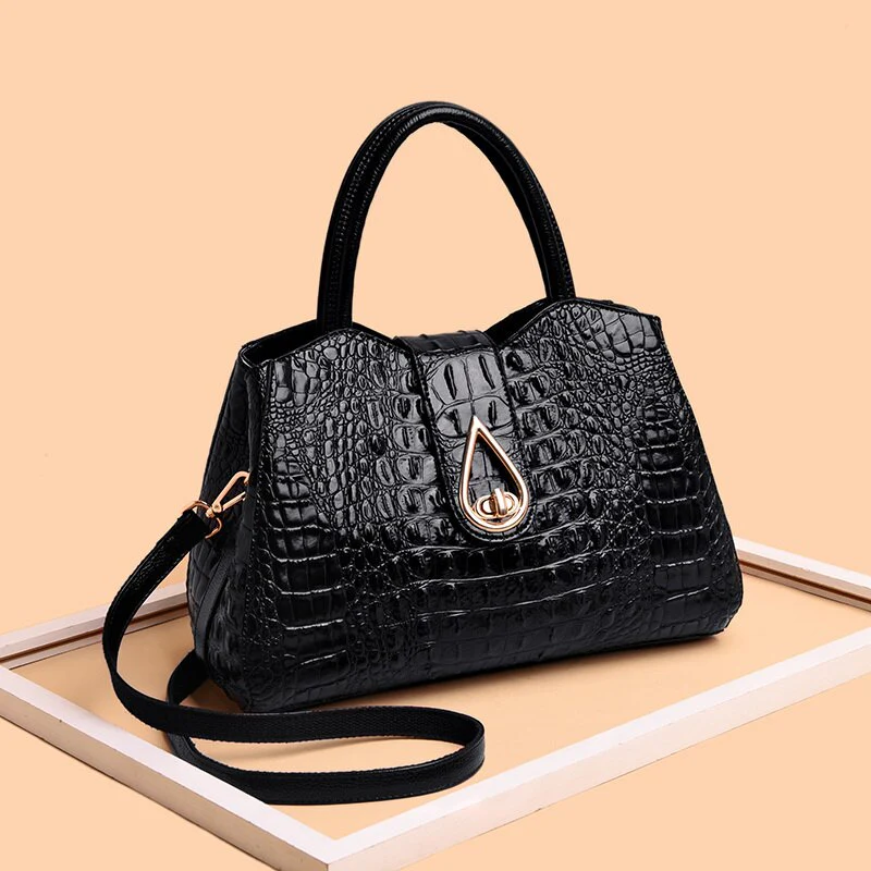 Elegant Crocodile Leather Fashion Handbag for Women - Image 2