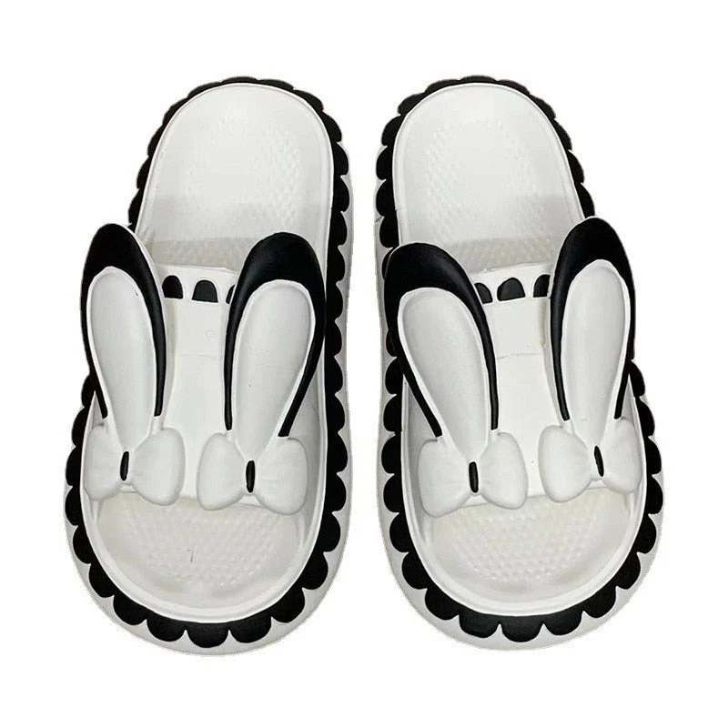 Cute Rabbit Low Wedge Women Slippers - Image 3