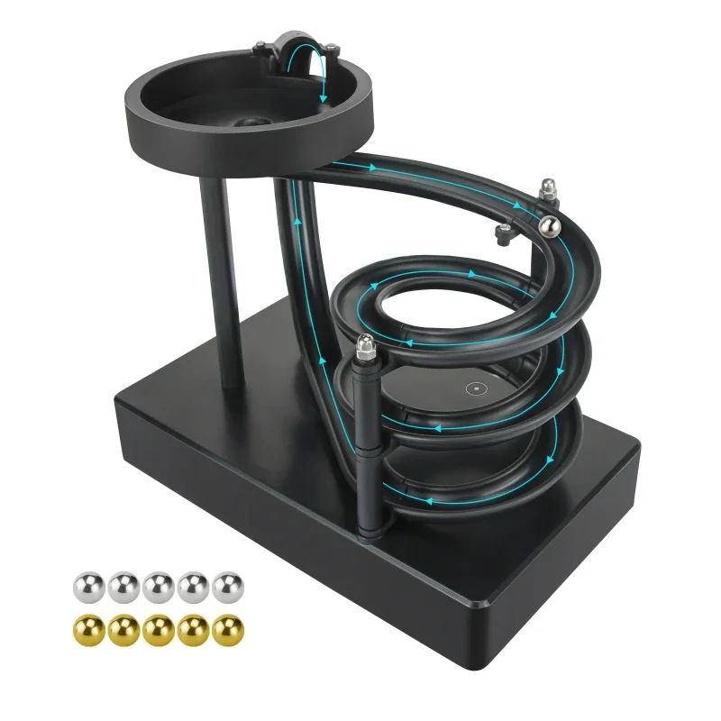 Wooden Perpetual Spiral Motion Kinetic Ball Roller Science Toy - Image 3