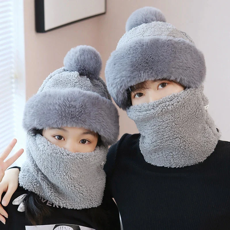 Warm Winter Fluffy Thick Hat Scarf - Image 3