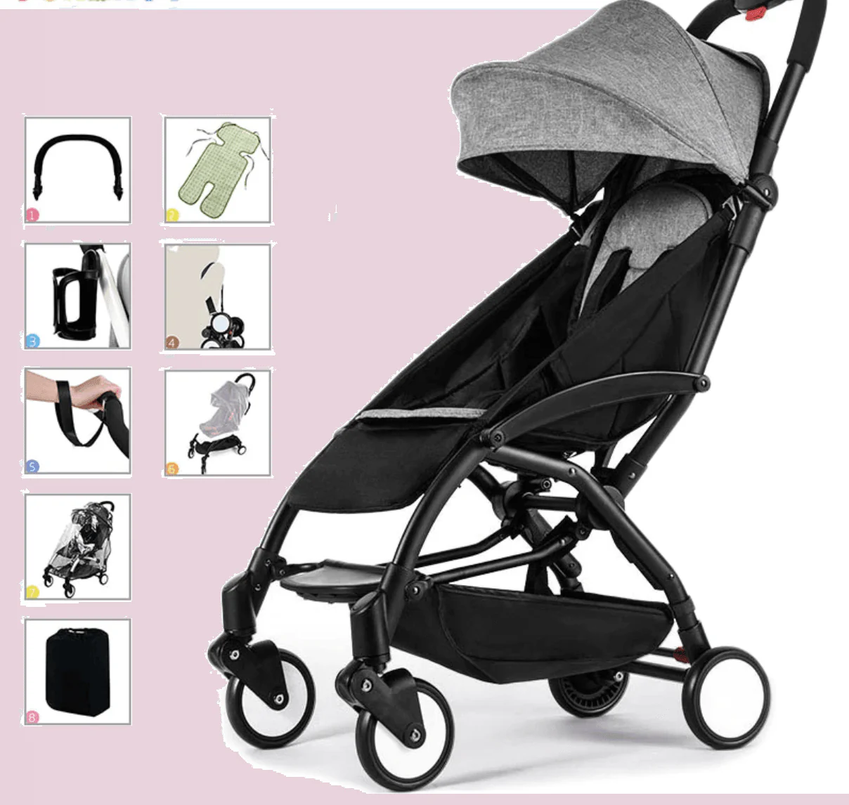 Modern Lightweight 175 Degree Foldable Baby Stroller - Image 1