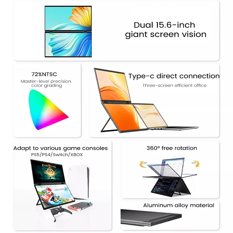 Spin Display 360 Dual Screen Portable Monitor - Image 2