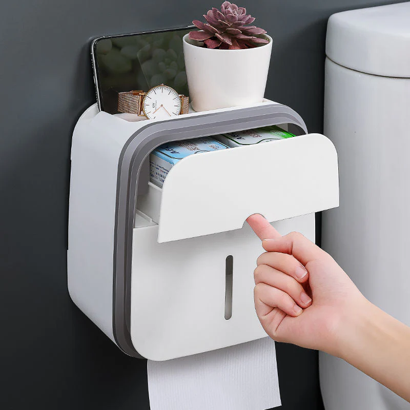 Wall-Mounted Bathroom Organizer Tissue Box Holder - Image 2
