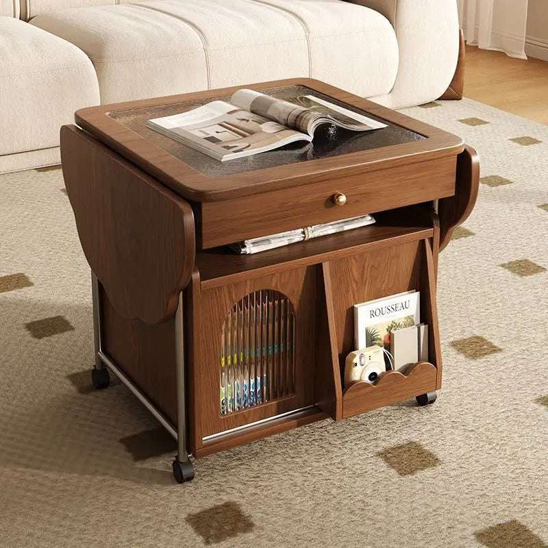 Minimalist Scandinavian Multi-Use Organizer Folding Coffee Table - Image 3