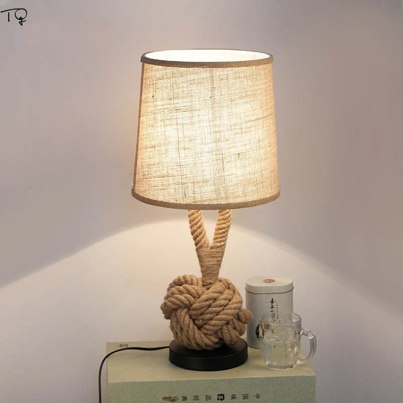 American Retro Rope Table Lamp - Image 1