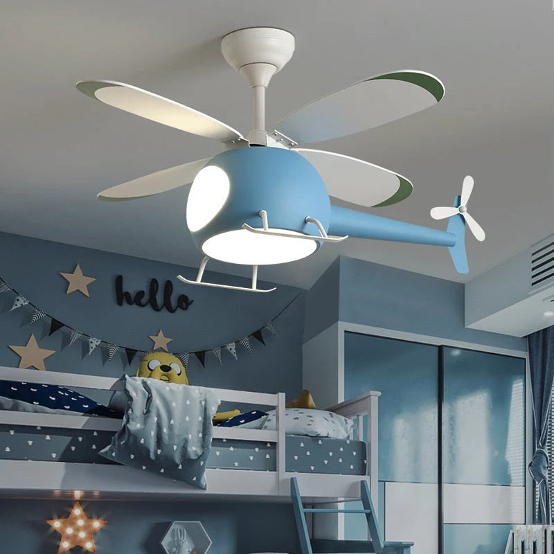 Little Helicopter Dream RC Fan Ceiling Lamp - Image 1
