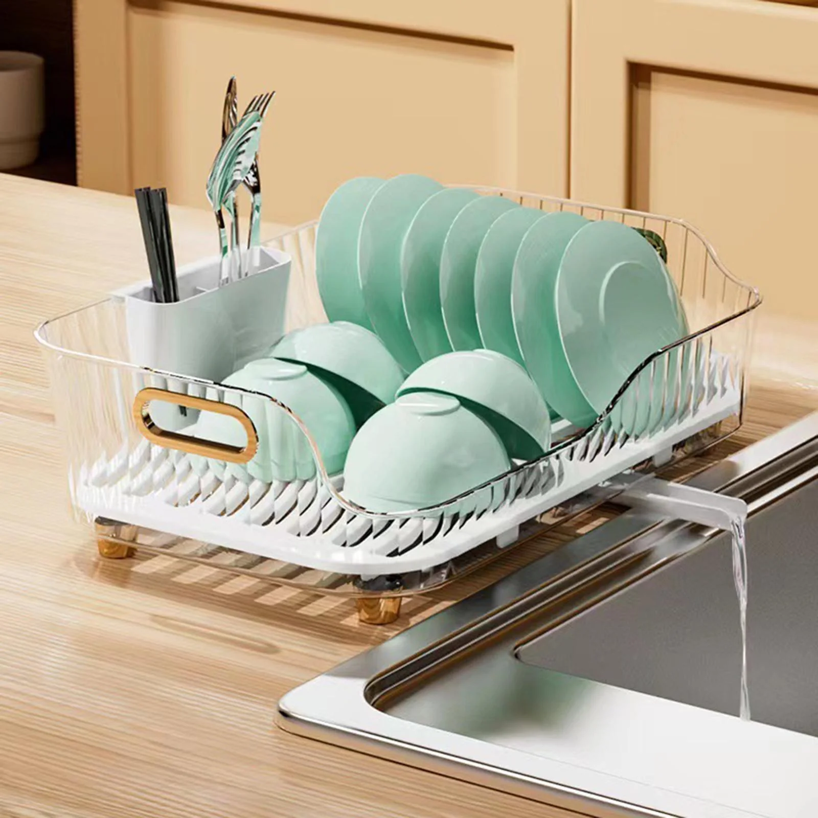 Kitchen Space Saving Dish Drainer Vegetable Basket - Image 2
