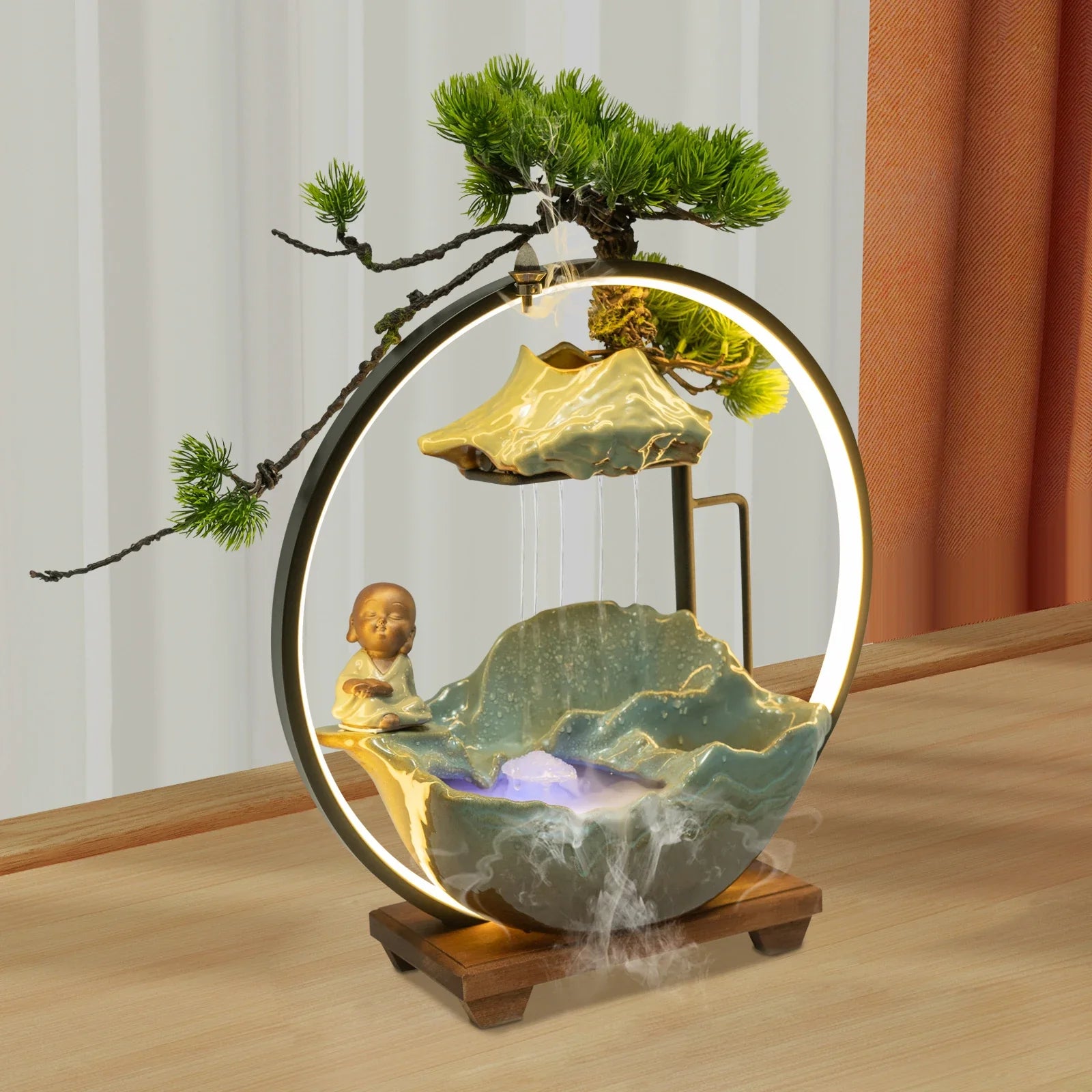 Waterfall Fortune LED Incense Burner Zen Decor - Image 3