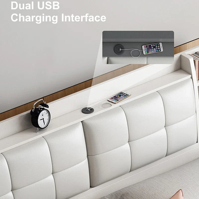 King Space Wooden Built-In Storage Modern Tatami Bed - Image 3
