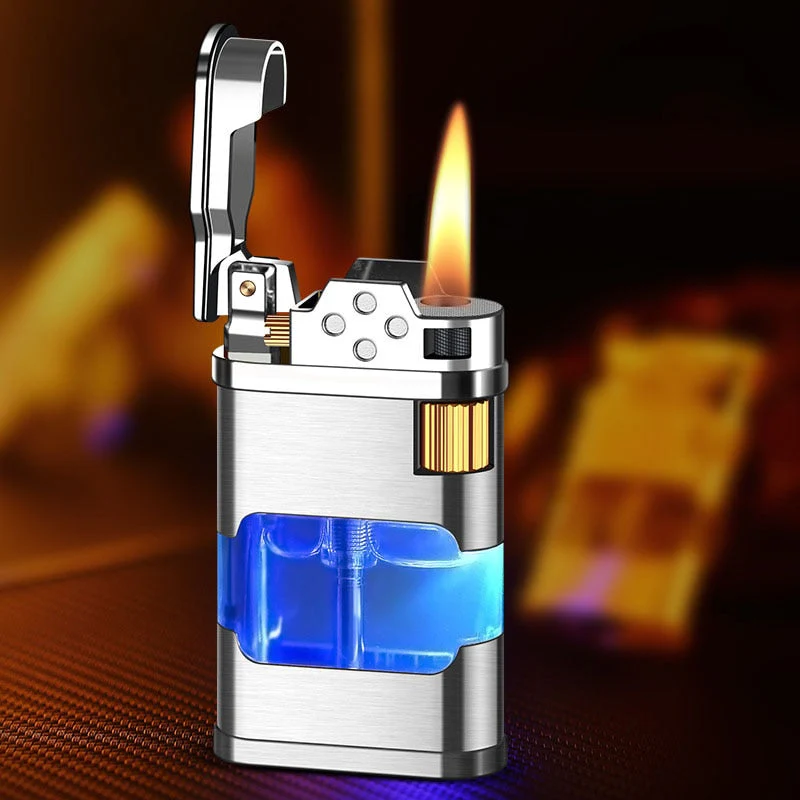 Blue Flame Metal Windproof Gas Lighter - Image 2