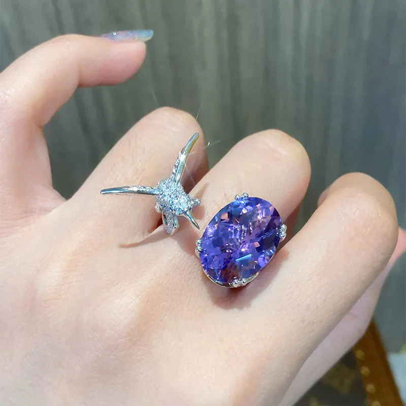 Majestic Hummingbird Gemstone Ring - Image 3