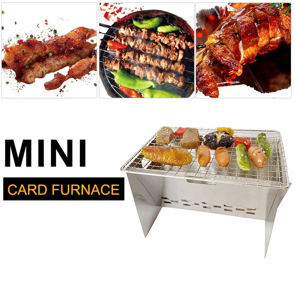 Stainless Steel Portable Folding Camping Mini Grill - Image 3
