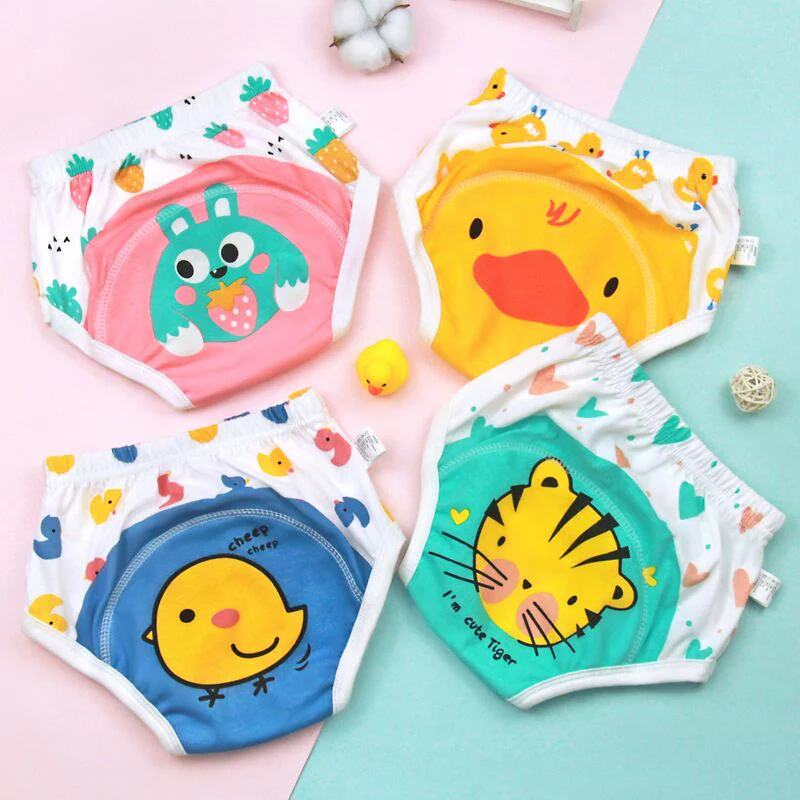 4-Pack Cute Animals Cotton Unisex Kids Underwear Set - Image 1
