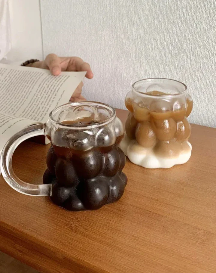 Sleek Glass Irregular Bubble Mug - Image 1