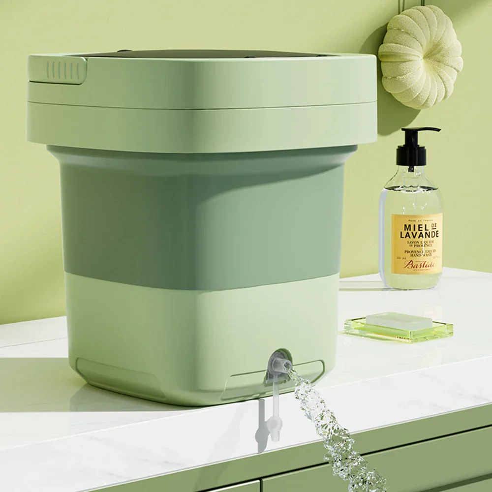Compact Folding Ultrasonic Travel Laundry Washing Machine