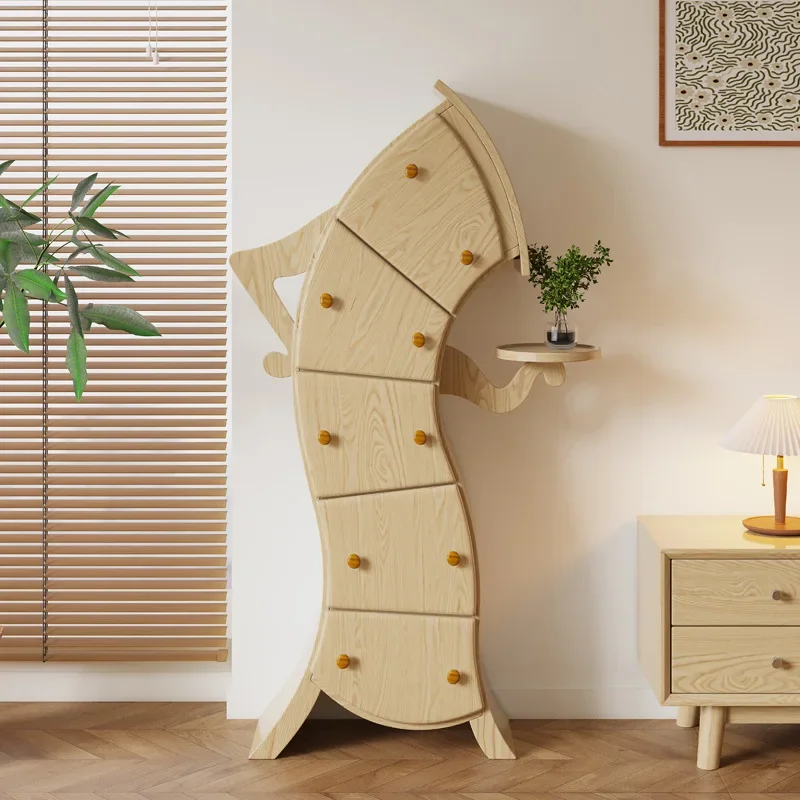 Sassy Playful Minimalist Wooden Cabinet - Image 2